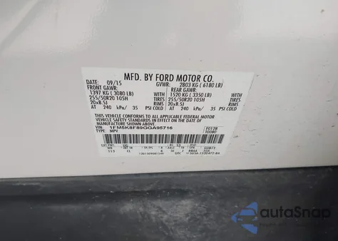 2016 Ford Explorer Limited from USA, damaged, VIN 1FM5K8F89GGA95716